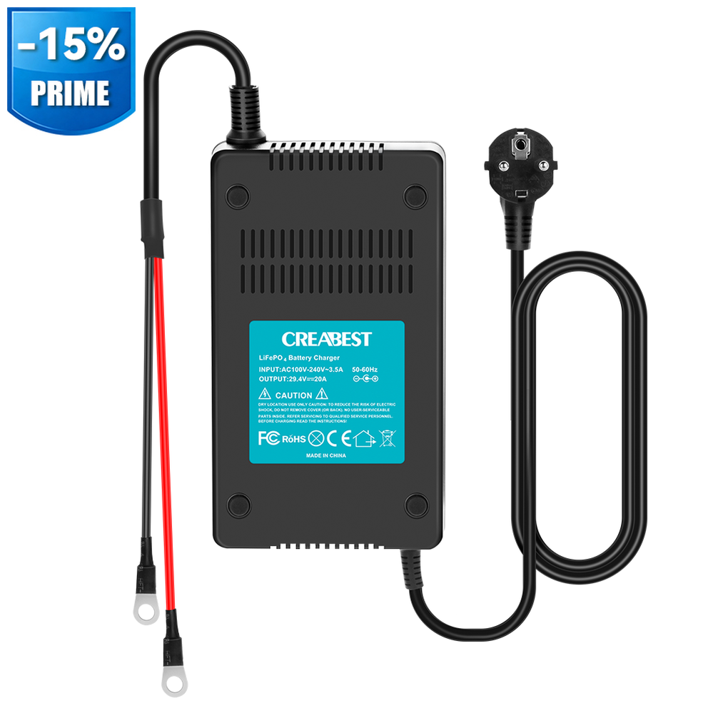 CREABEST Batteriladdare 24V 20A för LiFePO4 Lithium Gel